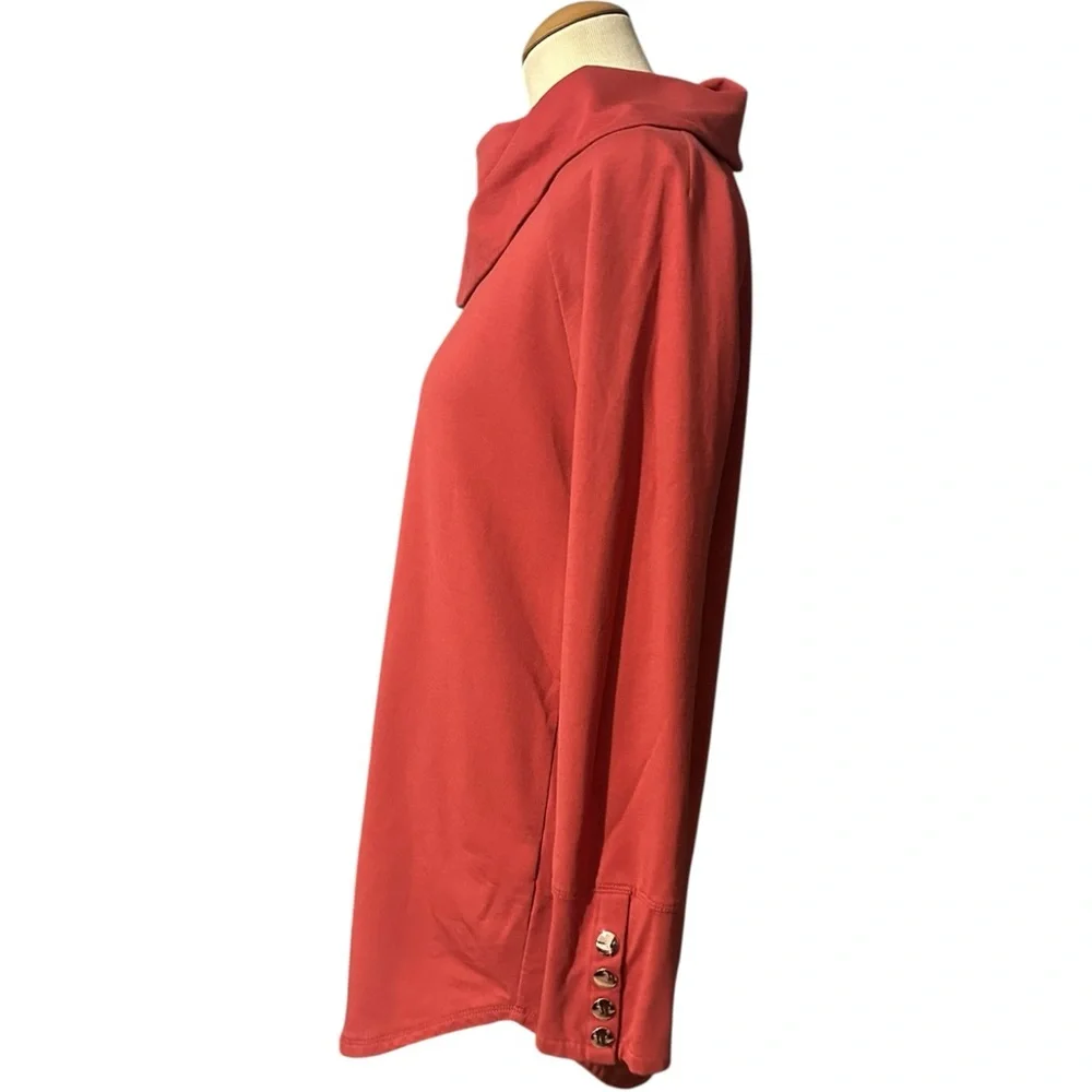 Soft Surroundings Cowl Neck Tunic Sweater Burnt Orange XS